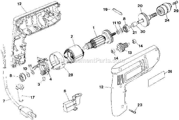 Black and Decker B7252 (Type 1) Ss 3/8 Drill/Driver With Power Tool Page A Diagram